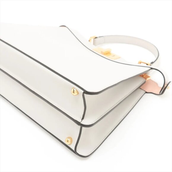 Fendi Peek-a-boo ICU Co., Ltd. Medium Leather 2 Way Handbag Gray 8BN321 - Picture 3 of 13